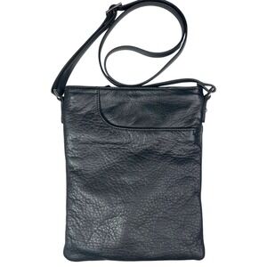 Maxx New York Margot Crossbody Bag Black Pebble Leather Slim Adjustable Strap